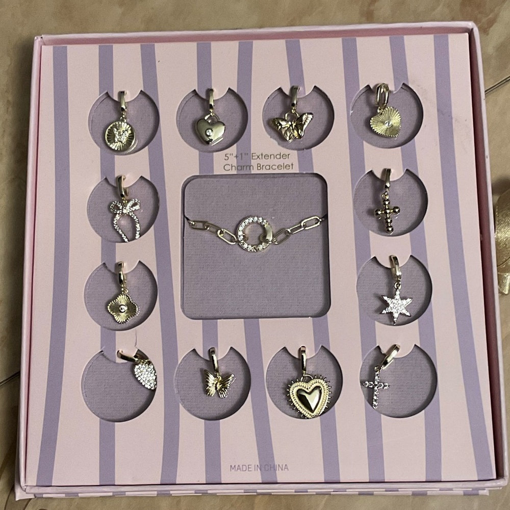 Silver Charm Bracelet Set
